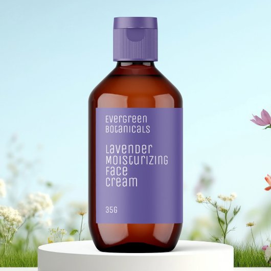 Minimalistisch schoonheidslabel - paarse en witte etiket