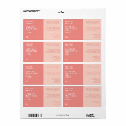 minimalistisch schoonheidslabel - stoffige roos kl etiket (Full Sheet)