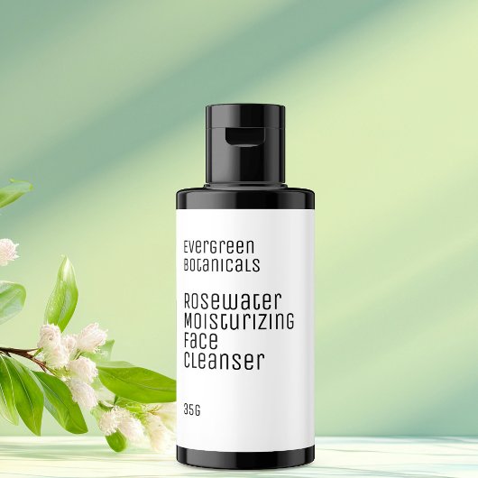 Minimalistisch schoonheidslabel - wit en zwart etiket