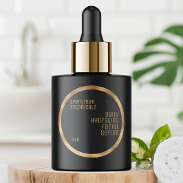 Minimalistisch schoonheidslabel zwart en geweven g ronde sticker