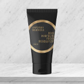 Minimalistisch schoonheidslabel zwart en geweven g ronde sticker