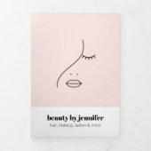 Minimalistisch schoonheidslogo make-up wimpers bro drieluik kaart (Cover)