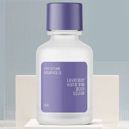 minimalistisch schoonheidsproduct wit op paars vierkante sticker