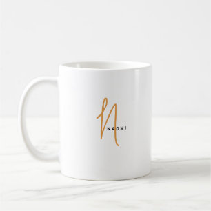 Minimalistisch Schrift   Aangepast monogram en naa Koffiemok