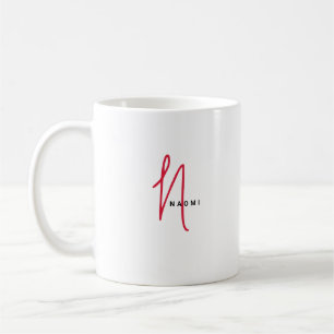 Minimalistisch Schrift   Aangepast monogram en naa Koffiemok