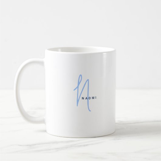 Minimalistisch Schrift | Aangepast Monogram en Naa Koffiemok (Links)