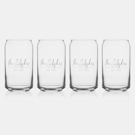 Minimalistisch schrift | blikvorm glas (Voorkant)