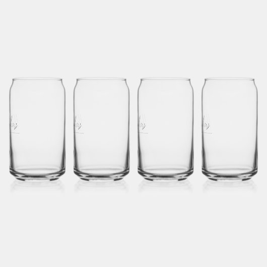 Minimalistisch schrift | blikvorm glas (Links)