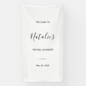 Minimalistisch Schrift Bruiloft Bridal Shower Welk Spandoek (Verticaal)