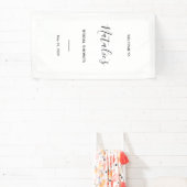 Minimalistisch Schrift Bruiloft Bridal Shower Welk Spandoek (Insitu)
