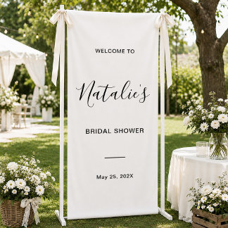 Minimalistisch Schrift Bruiloft Bridal Shower Welk Spandoek
