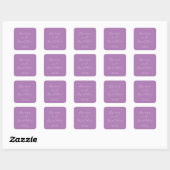 Minimalistisch Schrift Lavendel Bruiloft Vierkante Sticker (Vel)