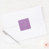 Minimalistisch Schrift Lavendel Bruiloft Vierkante Sticker (Envelop)