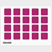 Minimalistisch Schrift Magenta Bruiloft Vierkante Sticker (Vel)