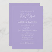 Minimalistisch schrift Modern Bat Mitzvah Lavendel Kaart (Voorkant / Achterkant)