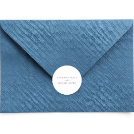 Minimalistisch Schrift Modern Huwelijk Ronde Sticker