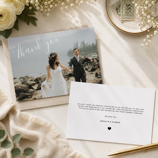 Minimalistisch Schrift | Moderne Chic Script Calli Bedankkaart