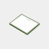 Minimalistisch Schrift Mosgroen Twee Rand Monogram Post-it® Notes (Schuin)