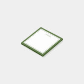 Minimalistisch Schrift Mosgroen Twee Rand Monogram Post-it® Notes (Schuin)