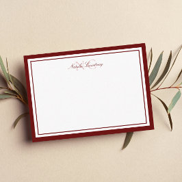 Minimalistisch Schrift Paars Twee Rand Monogram Notitiekaartje