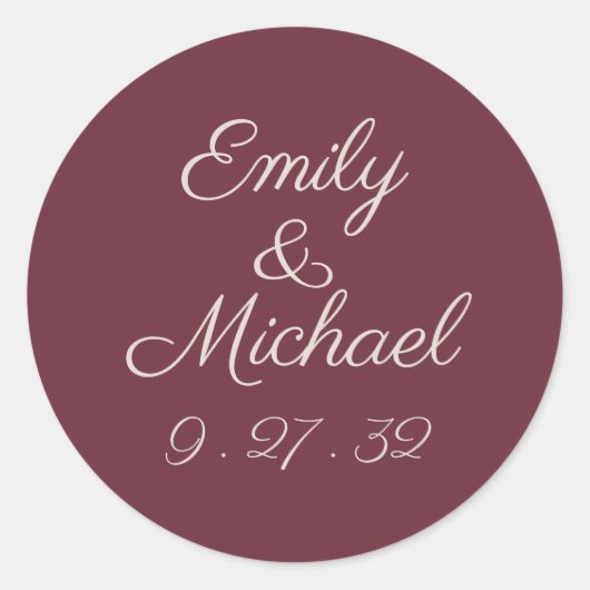 Minimalistisch Schrift Purple Plum Namen Sticker (Voorkant)