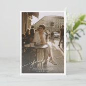 Minimalistisch Schrift Wit Overlay Foto Afstuderen Aankondiging (Staand voorkant)