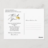 Minimalistisch Schrift Zwart Goud Afstudeer Dankje Briefkaart (Achterkant)
