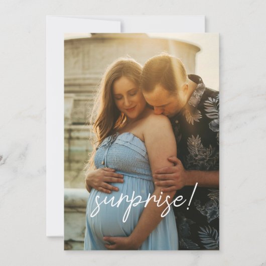 Minimalistisch Script 2-foto's Ultrasound zwangers Aankondiging (Voorkant)