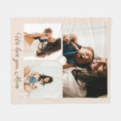 Minimalistisch Script 3 Foto Collage 'Lieve mama' Fleece Deken (Voorkant (Horizontaal))