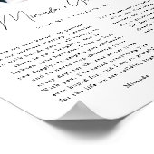 Minimalistisch Script 3-Foto Huwelijksgeloften op  Poster (Hoek)