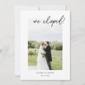 Minimalistisch Script 3-Foto Trouw Elopement Aankondiging (Voorkant)