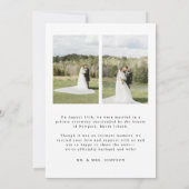 Minimalistisch Script 3-Foto Trouw Elopement Aankondiging (Achterkant)