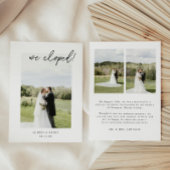 Minimalistisch Script 3-Foto Trouw Elopement Aankondiging