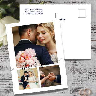 Minimalistisch script 3 Fotobruiloft Hartelijk dan Briefkaart