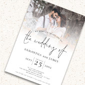 Minimalistisch Script 4 Foto QR Code Wedding Kaart