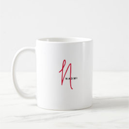 Minimalistisch script | Aangepast monogram en naam Koffiemok