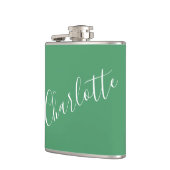 Minimalistisch script - Aangepaste naam Kelly Gree Heupfles (Links)