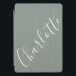 Minimalistisch script - Aangepaste naam pagina gri iPad Pro Cover<br><div class="desc">Minimalistische scriptnaam voor joodtypografie in Franse grijze draagtas</div>