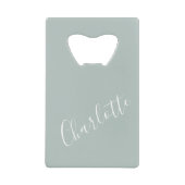 Minimalistisch script - Aangepaste naam usty Blue Creditkaart Flessenopener (Voorkant)
