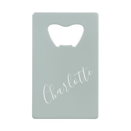 Minimalistisch script - Aangepaste naam usty Blue Creditkaart Flessenopener (Voorkant)