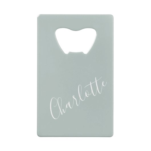 Minimalistisch script - Aangepaste naam usty Blue Creditkaart Flessenopener (Achterkant)