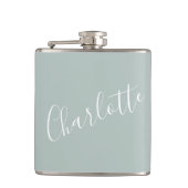 Minimalistisch script - Aangepaste naam usty Blue Heupfles (Voorkant)