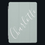 Minimalistisch script - Aangepaste naam usty Blue iPad Pro Cover<br><div class="desc">Minimalistische scriptnaam voor typografie in Dusty Blue iPad-tas</div>