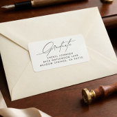 Minimalistisch script afstudeeradreslabel etiket