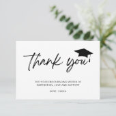 Minimalistisch script-Afstuderen Bedankkaart (Staand voorkant)