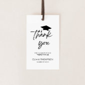 Minimalistisch script Afstuderen bedankt Cadeaulabel
