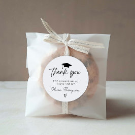 Minimalistisch script Afstuderen bedankt Ronde Sticker