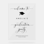 Minimalistisch Script Afstuderen Black Party Sign Acryl Bord (Voorkant)