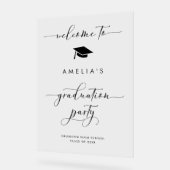 Minimalistisch Script Afstuderen Black Party Sign Acryl Bord (Hoek)