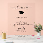 Minimalistisch Script Afstuderen Black Party Sign Acryl Bord (Huwelijk)